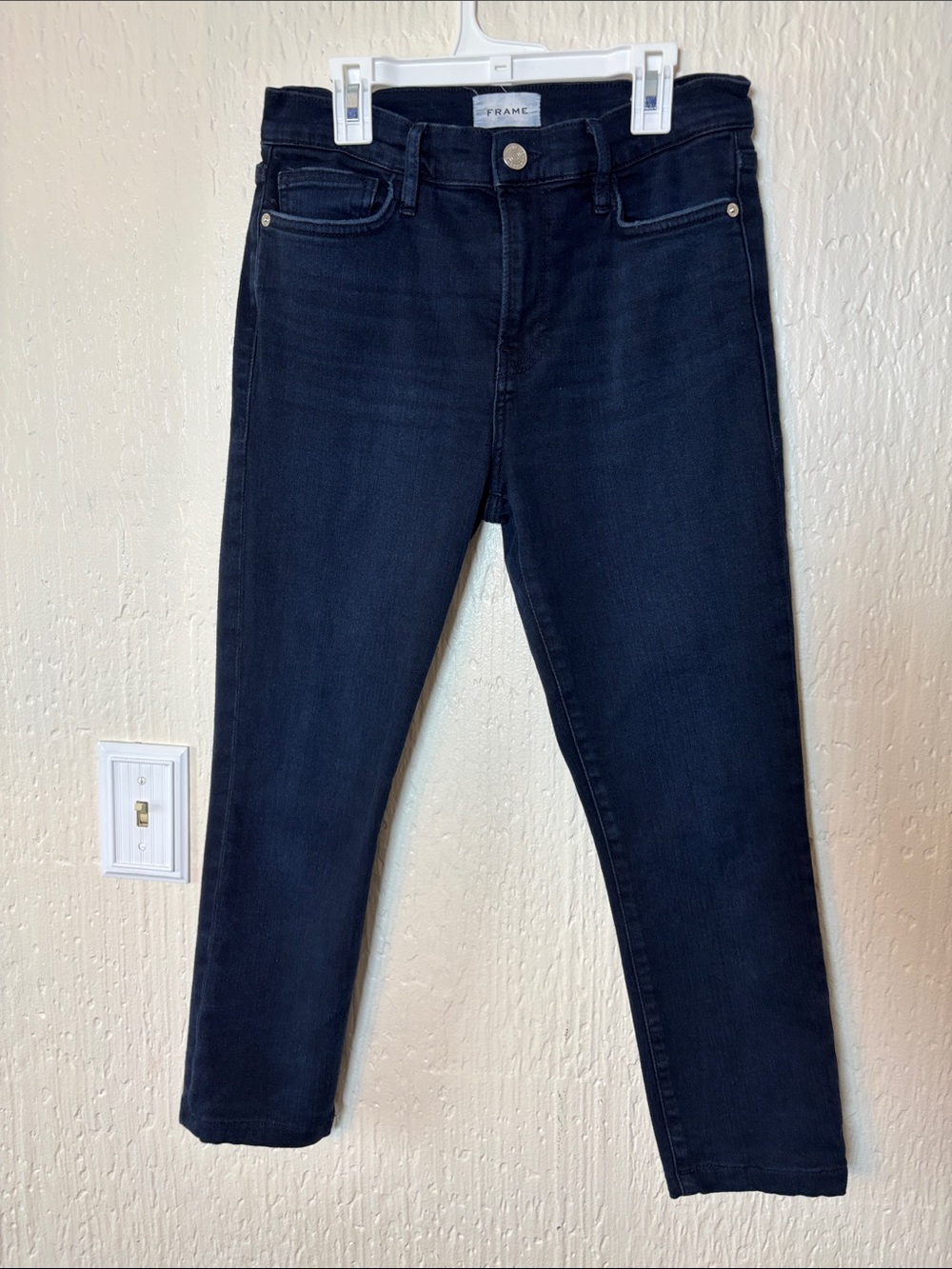 Frame Denim Le High Skinny Jeans in Dark Blue Women Size 28